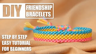Three Colors Thick Stripe Friendship Bracelets Step by Step Tutorial | Easy Tutorial for Beginner