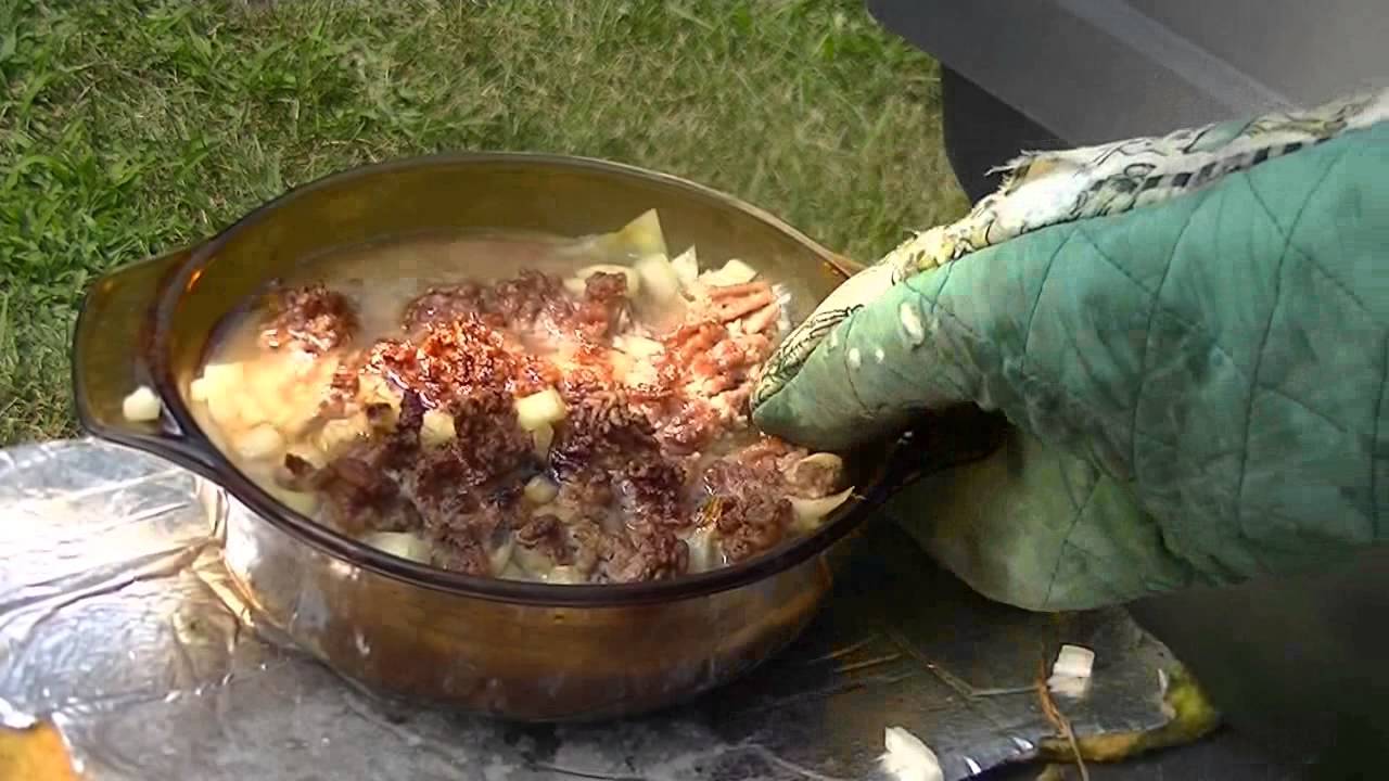 Fresnel Lens Cooking Sloppy Joe's in Pyrex Casserole Dish by Lumberman2011