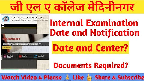 GLA College Medininagar Internal Exam Notification Out#npu #GLACollege #medininagar #exam #education