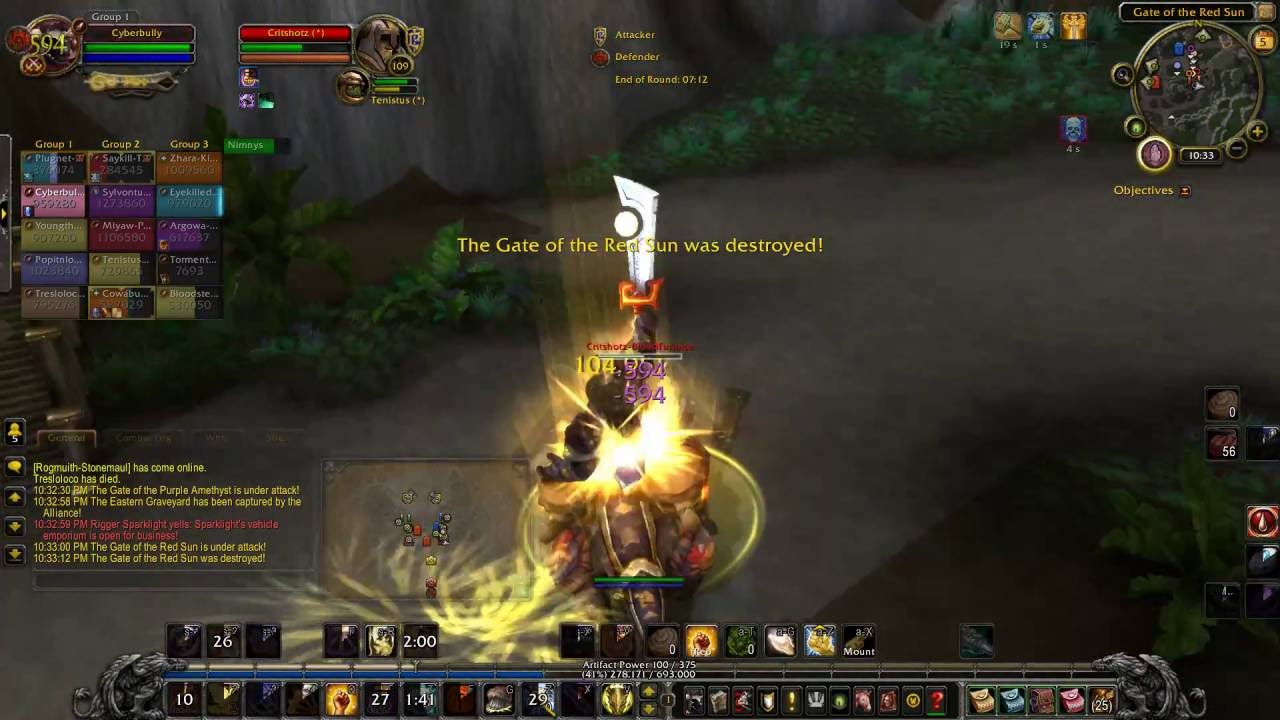 [PvP][BG] Tauren Retribution Paladin - Strand of the Ancients - WoW Legion Gameplay