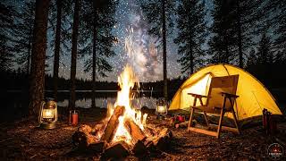 idnight Serenity: Cozy Campfire by the Starry Lake