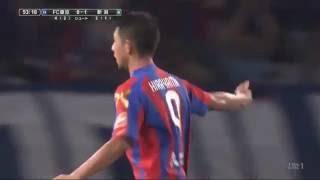 平山 相太（FC東京）が狙いすましてゴール右隅へ蹴り込む！【ゴール：明治安田Ｊ１ 1st 第16節 FC東京vs新潟】