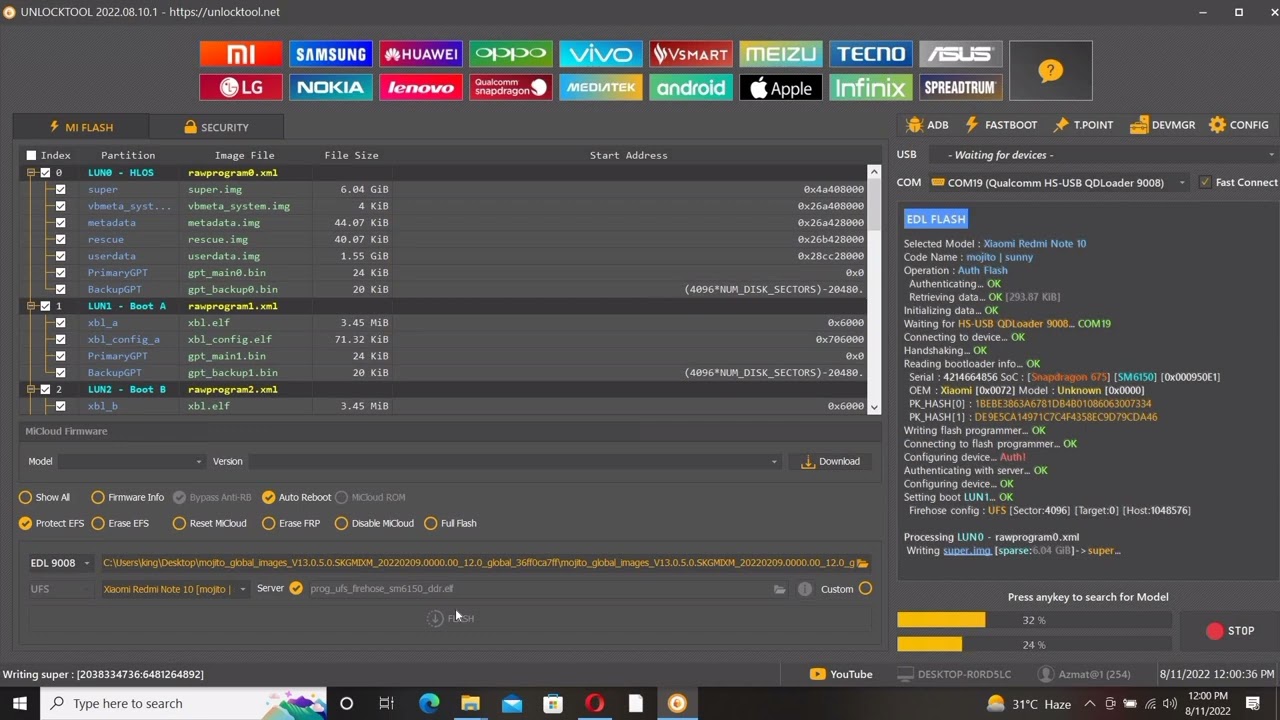 Xiaomi Redmi Note 10 Restart problem Full Flashing By Unlock Tool