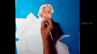 How to draw and paint old woman portrait step by step.. Acrylic colour | Kishor Art