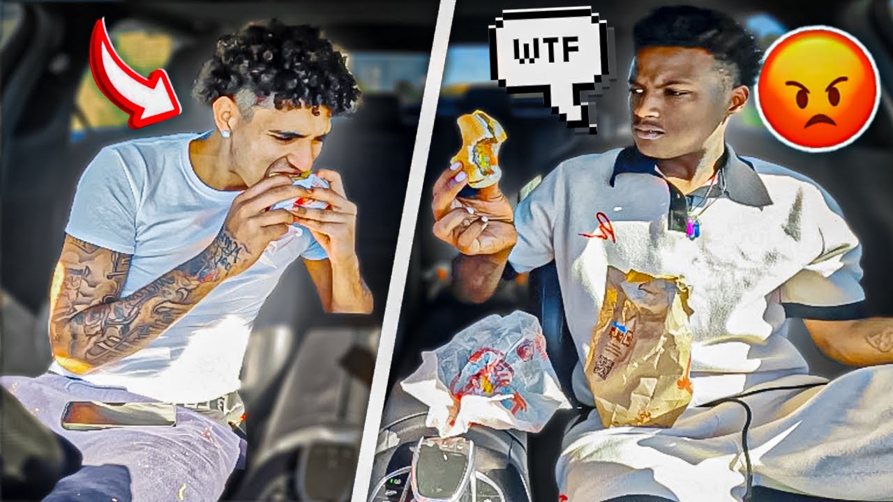 Откусить кусок пережаренной еды, а потом свалить вину на работника автокафе!!!