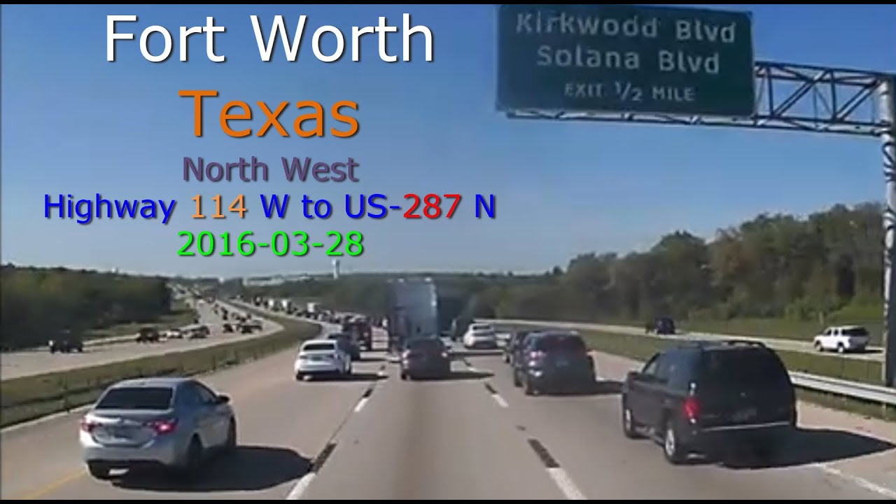 The northwestern gateway to Fort Worth, Texas through highway 114 W and US-287 N.  2016-03-28