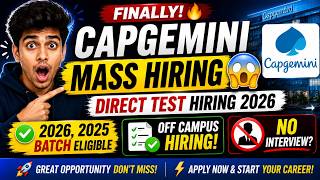 Finally Capgemini Mass Hiring Started | Direct Test Hiring 2026 | 2026, 2025 Batch Hiring Off Campus screenshot 2