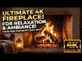 Cozy Fireplace 4K (9 HOURS). Relaxing Fireplace with Crackling Fire Sounds. Fireplace Burning 4K