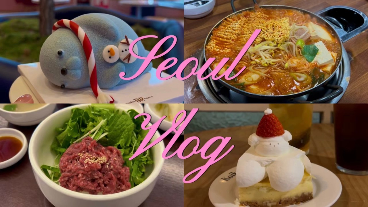 【韓国vlog】2泊3日ソウル女子旅❄️🎀韓国最新穴場ユッケと弘大の穴場カフェ🍰狎鴎亭 弘大 東大門