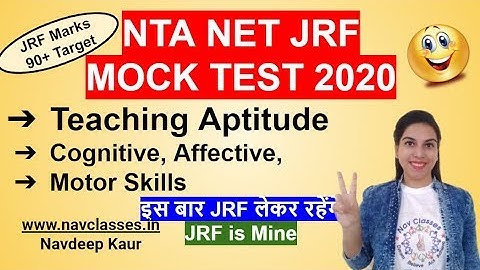 NTA NET JRF  MOCK TEST 2020- 8 Teaching Aptitude- Cognitive, Affective,  Motor Skills