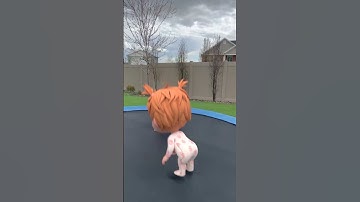 Thumbnail of CRAZY BABiES TRAMPOLiNE TRiCKS!! Adley & Navey Bouncing to Taylor Swift song! Cartoon Baby Adley
