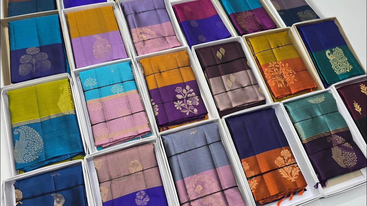 Discount Sale || Contrast Border Soft Silk Sarees || Direct Weaver || Kanchipuram Pattu Low Cost