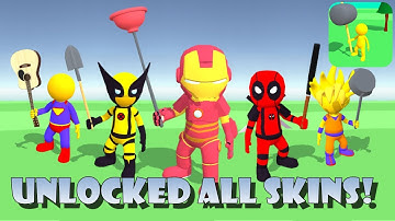 Smashers.io (by AZUR GAMES) - Unlocked All Skins And Weapons & Walkthrough 150 level! (Part - 3)