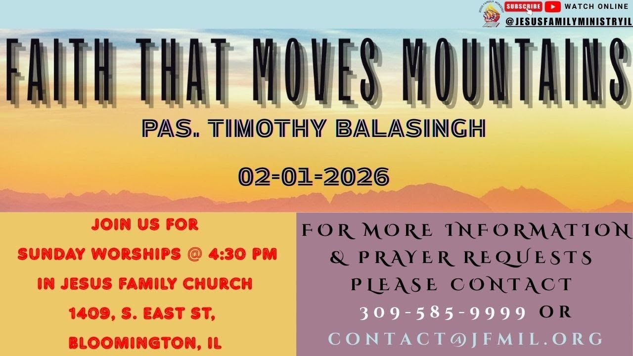 Faith That Moves Mountains | Pas. Timothy Balasingh  | Jesus Family Church | 02.01.26