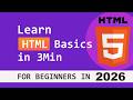 HTML in 3 Minutes for Beginners (2026 Edition) 🚀