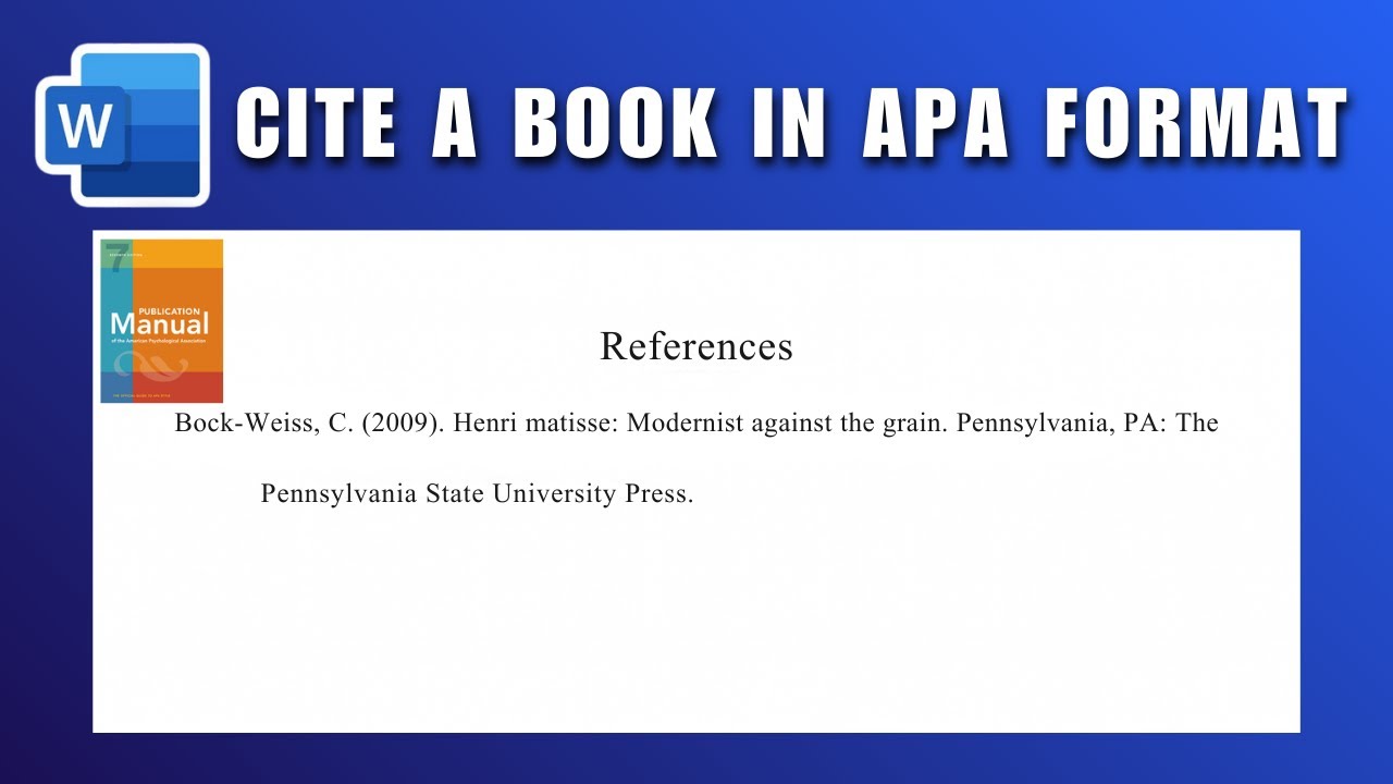 Оформление ссылки на книгу в формате APA в Microsoft Word 2026