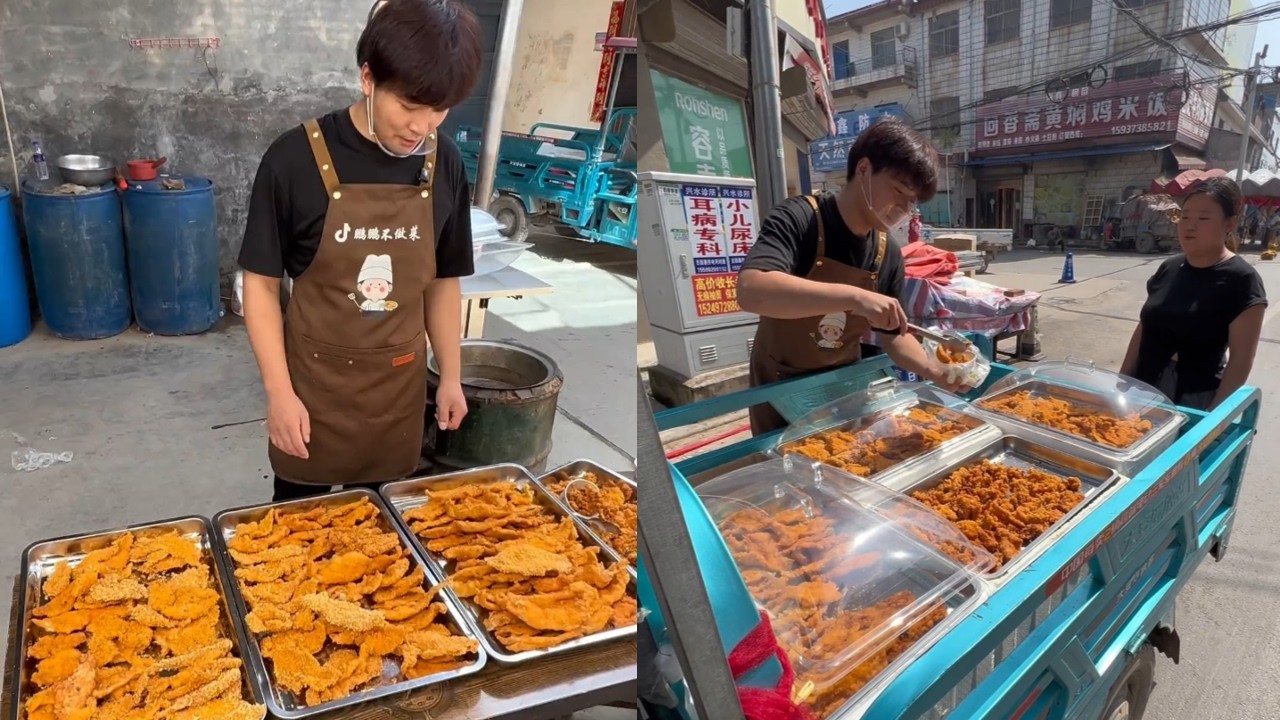 今天炸了鸡排去游村售卖，见到了地里都开始收玉米了，有到了镇上，在到了县城，