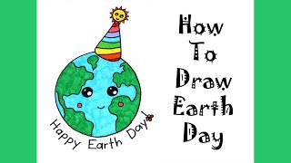 How to draw earth day step by tutorial for kids