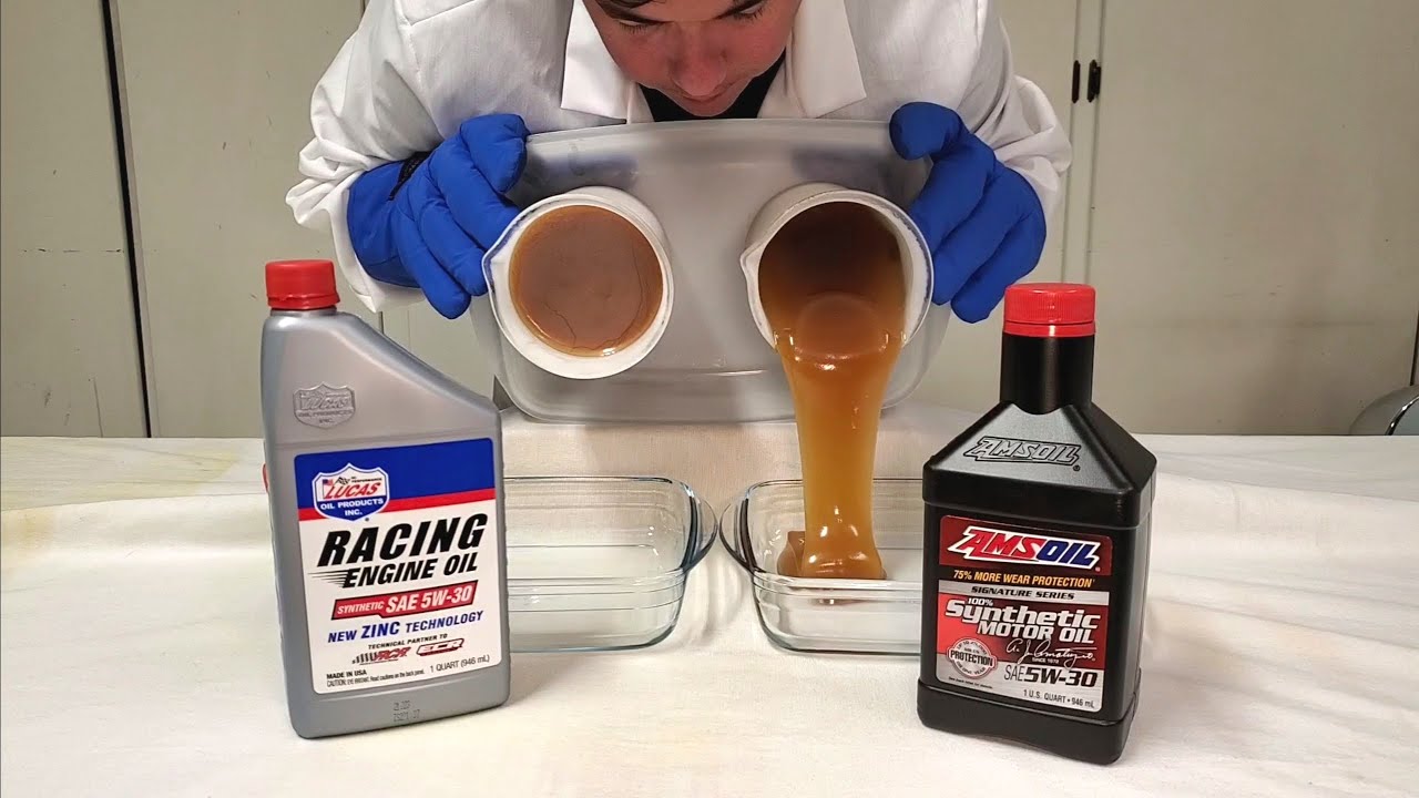 Lucas Synthetic Racing Engine Oil vs AMSOIL 5W30 Cold Flow Test YouTube