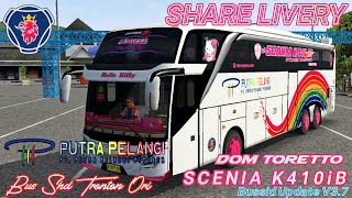 SHARE LIVERY PUTRA PELANGI DOM TORETTO SCENIA K410IB BUS SHD TRONTON BUSSID V3.7 screenshot 5
