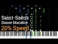 Saint-Saëns - Danse Macabre (Slow Piano Tutorial) [20% Speed]