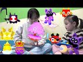 kids with pet friends fun Look for the eggs indoor playground - family fun for kids