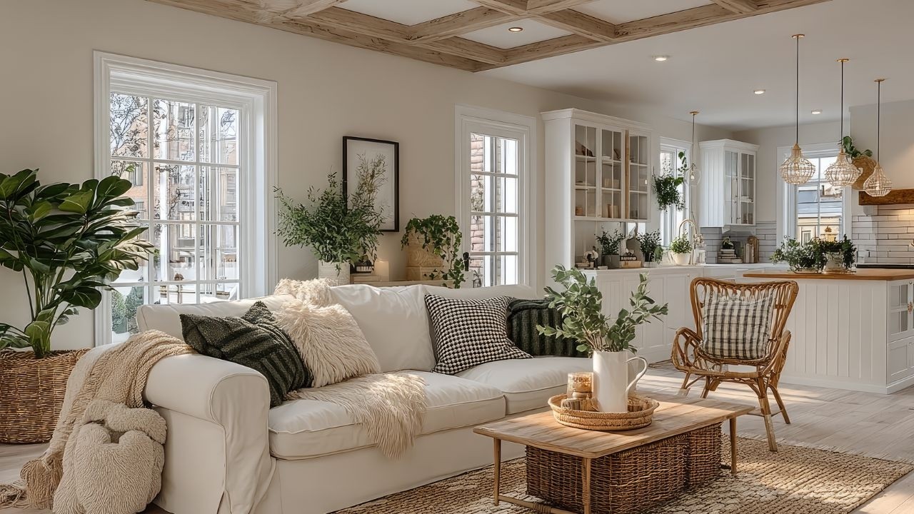 Уютный, простой и доступный зимний домашний интерьер | Теплый деревенский дом с волшебной атмосферой