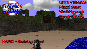 Doom II: Overboard (Ultra Violence 100%) Walkthrough (MAP02: Skeleton Coast)