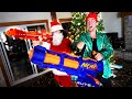 Nerf War: The Stolen Presents Christmas Battle!