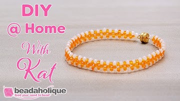 How To Do Right Angle Weave with an Edging using Crystal Rondelles