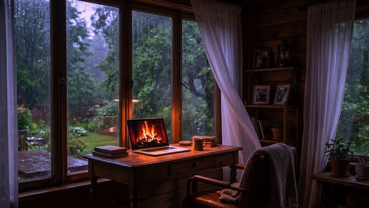 Terrace Rain Piano: Melodies for Midnight Contemplation & Deep Sleep