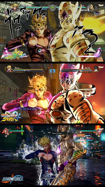 Giorno Giovanna's Gold Experience Requiem Comparison - JoJo ASBR vs Naruto Storm 4 vs Jump Force