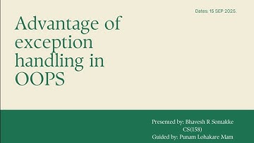 In this video, you’ll learn Exception Handling in Object-Oriented Programming (OOPS).