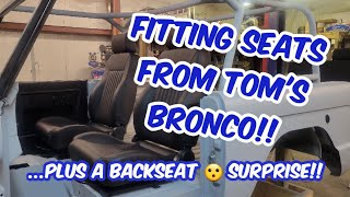 Test Fitting Tom's Offroad Bronco Premium Seats  1966 Ford Bronco Restoration Project