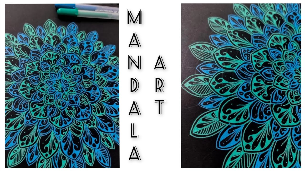 Black paper mandala art ideas for beginnersStep by step tutorialArt