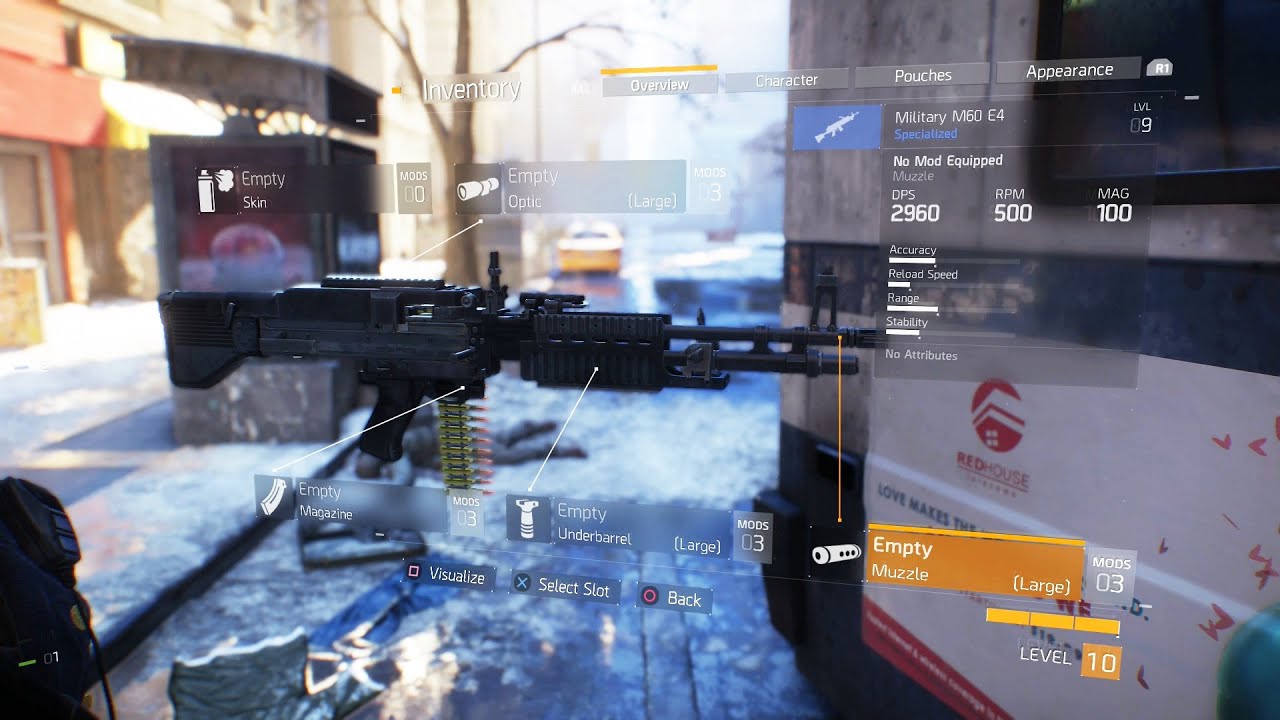 The Division Crafting Station Covert SRS Weapon and Customization
