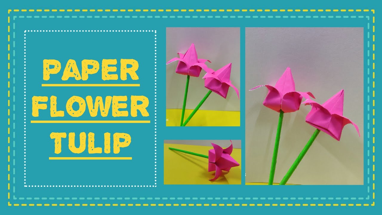 Paper Flower Tulip Tutorial🌷 - YouTube