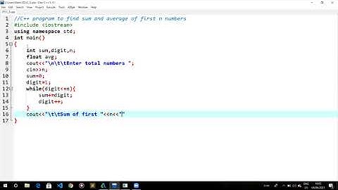 C++ Program to Find Sum and Average of First n Numbers