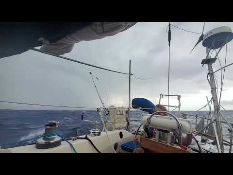 Lighting storm sailing a yacht in the South Pacific Copyright May 4, 2022