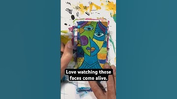 Making progress on a deck of oracle cards with abstract faces #paintinginyourpjswithminette