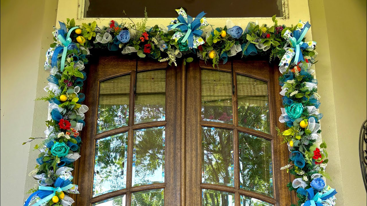 How to make a 24 foot garland for front door summer