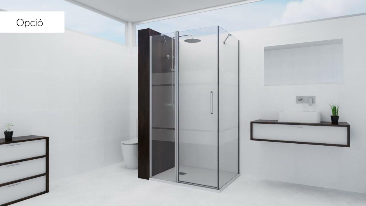 MAMPARA ABATIBLE DE DUCHA OPEN COMBI J 2 PUERTAS ABATIBLES + FIJO