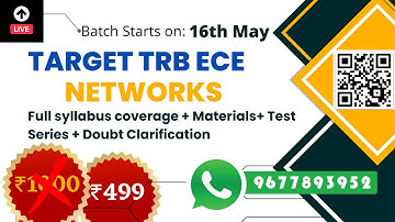 Network Class For ECE/EEE/EI/IC - TRB Polytechnic / Engineering TNEB TNPSC AE exams