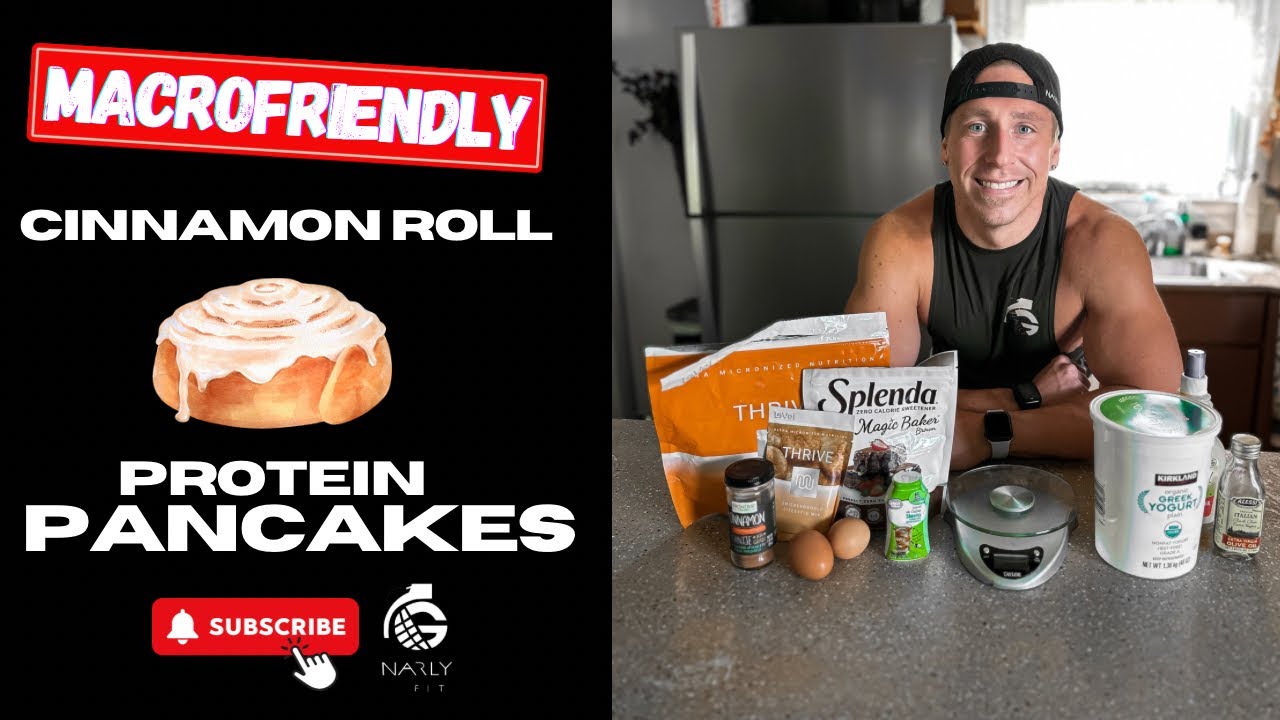 Macro Friendly Cinnamon Roll Protein Pancakes