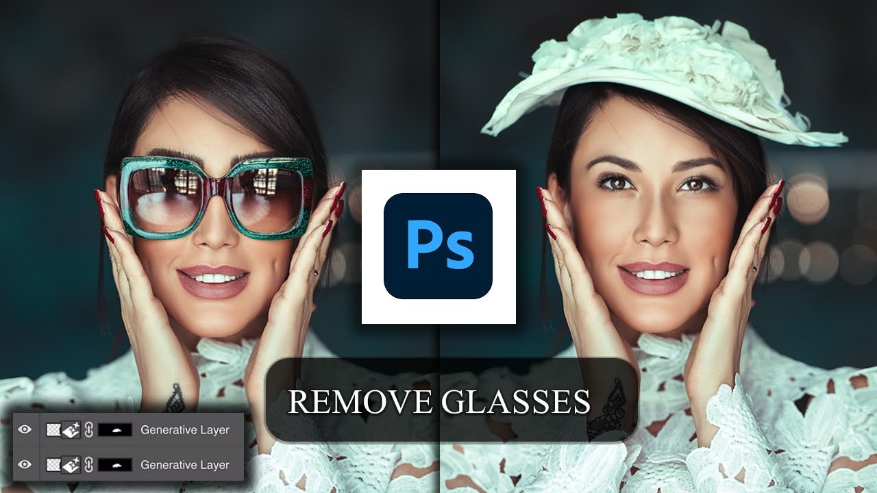 Remove Glasses Using Generative Fill Adobe Beta Technique