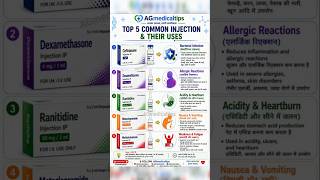 😱Top 5 Common Injection &amp; Their Uses | Health Tips #shorts #viral #trending #youtubeshorts #ytshorts