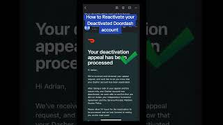 How to Reactivate your Deactivated Doordash account #doordash #dasher #dashing #usa #canada #bot