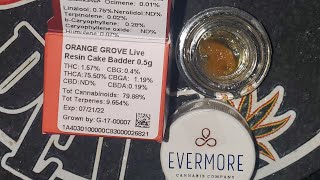 Orange 🍊 Grove Live Resin Cake Badder by Evermore my MD Medical Cannabis Reviews