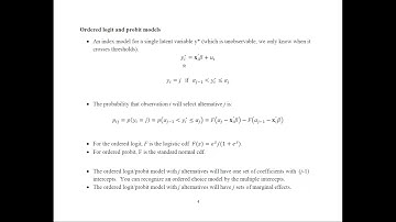 Ordered Probit and Logit Models