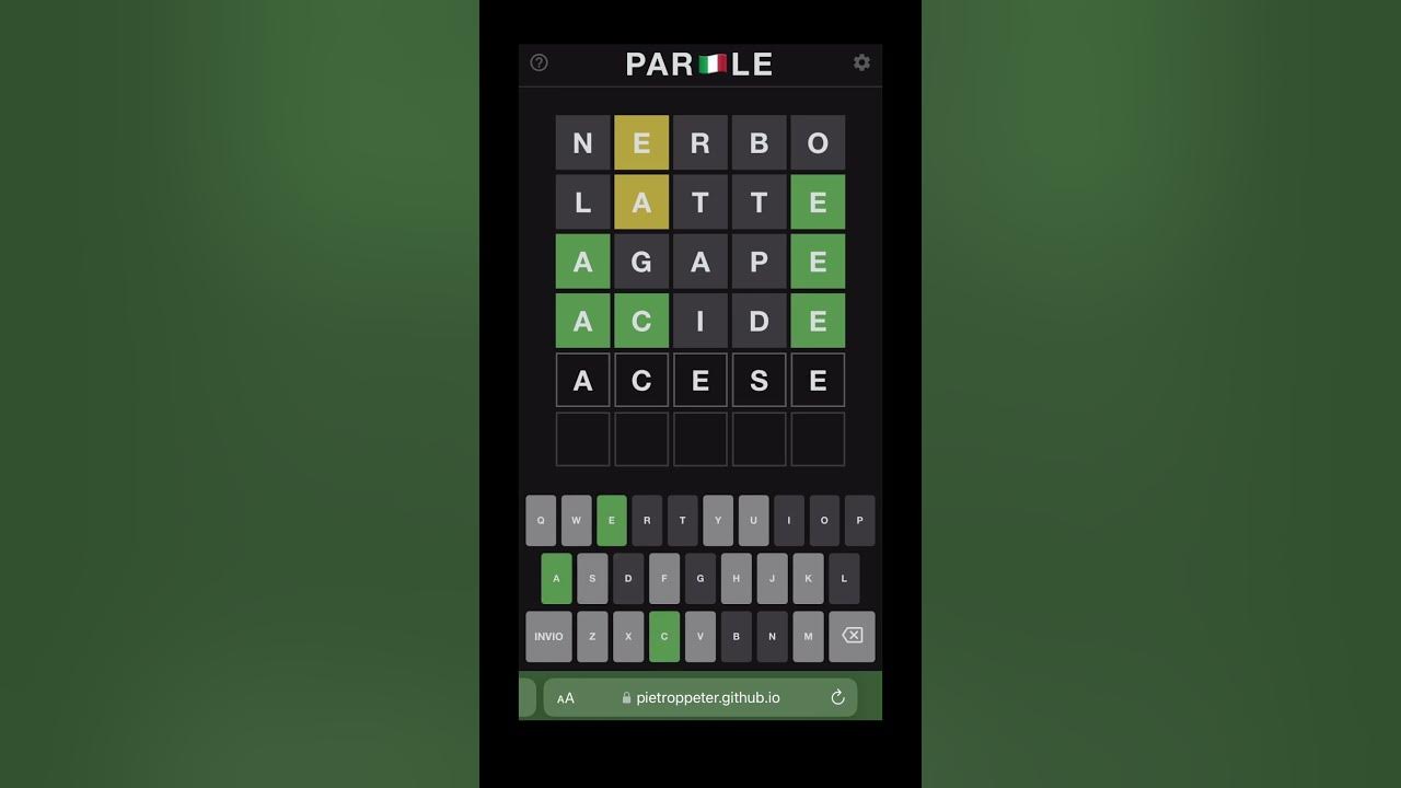 Parle Italian Wordle Mar 3, 2023 YouTube